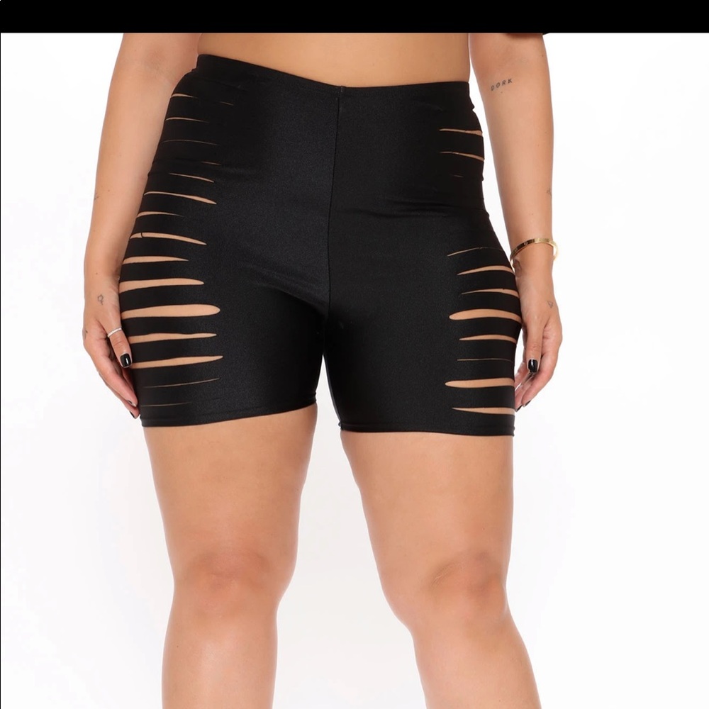 Fashion Nova Side to Side Cut off biker shorts